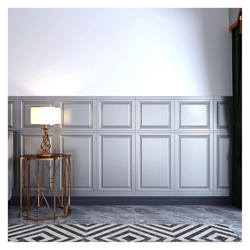 Paneles PVC Pared Pegatinas de pared autoadhesivas, extraíbles y autoadhesivas, ideales para decorar interiores y tiendas y hogares(Silver gray)