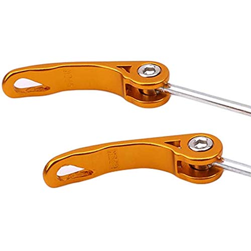 VOANZO Wheel Hub Front and Rear Skewers Quick Release Clip Bolt Lever for Road Mountain Bicycle MTB (Gold) - Image 2