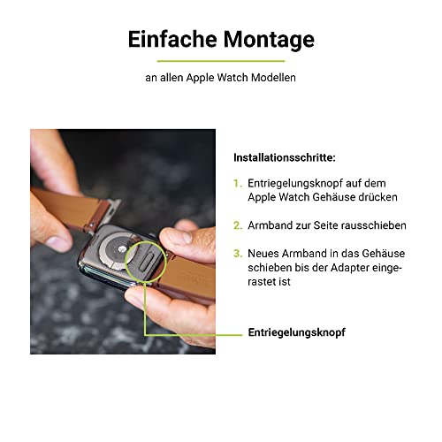 Artwizz WatchBand Leather kompatibel mit Apple Watch Series 11-1 & SE (42/41/40/38mm)… – Ansicht 6