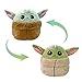 Jiutian Baby Yoda Plushie Reversible, Juguete de Peluche de Doble Cara 17cm (Color : Light Red)