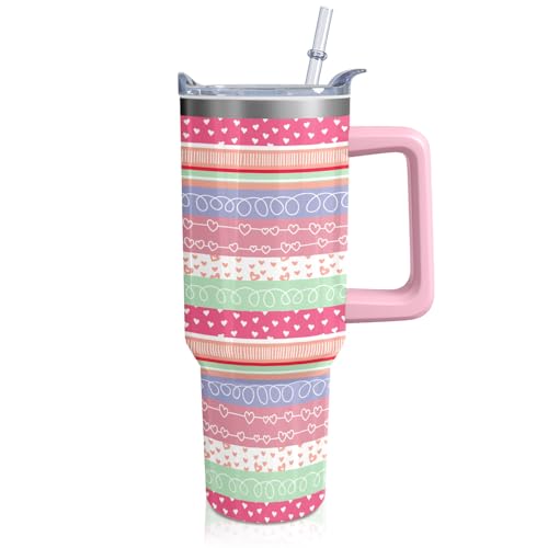 Hachishun 40OZ Valentine's Day Gifts Love Heart Tumbler for Wife/Spouse/Girlfriend/Lover Surprise Gift Use to Valentines day Anniversary Christmas