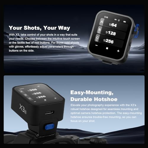 Godox X3-S X3S Wireless Flash Trigger Disparador de Flash Inalámbrico para Sony Cámara OLED Pantalla táctil 2.4GHz 1/8000S HSS TTL Función Tcm Batería Remote Camera Flash Trigger para Sony - imagen 2