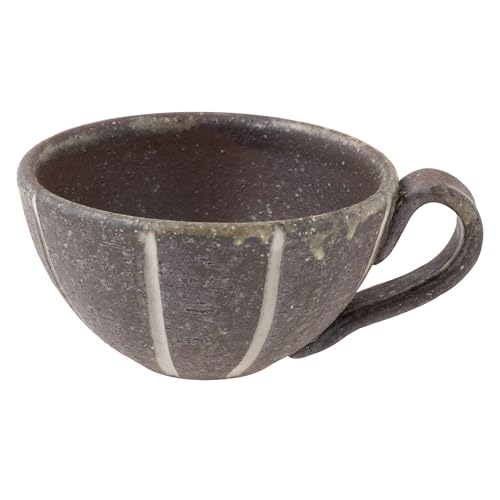 丸伊製陶 信楽焼 へちもん スープカップ 容量約330ml ライン MR-3-4419