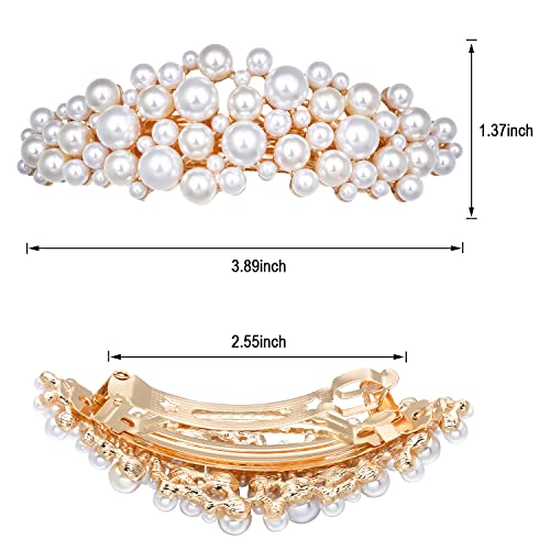 Vintage Wedding Hair Barrettes, Decorative Hair Clips French Pearl Barrettes, Hair Pins Hair Accessories For Women Girls Bride Bridesmaid #TOP2