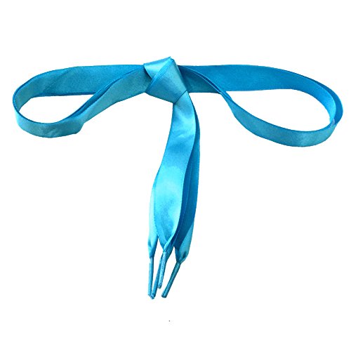 Goodlace Flat Shoelaces Silk Ribbon Shoe Laces F. Sneaker Sport Shoes Fantastic 2Cm Wide Sky Blue #TOP1