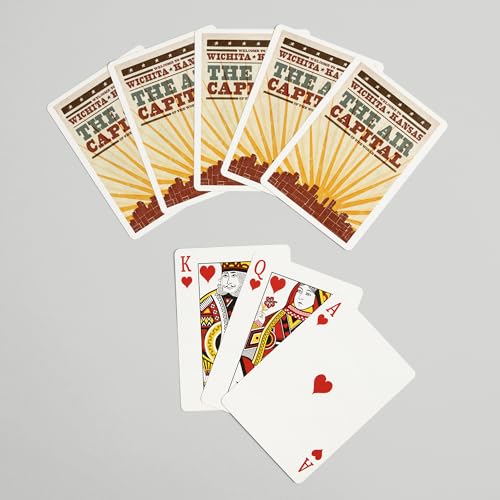Naipes Poker Wichita Kansas, 52 cartas, tamaño póker miniatura 7