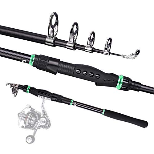 Anself 1,8 m / 2,1 m / 2,4 m / 2,7 m / 3,0 m / 3,6 m Vara de pesca telescópica Ultraleve vara de pes