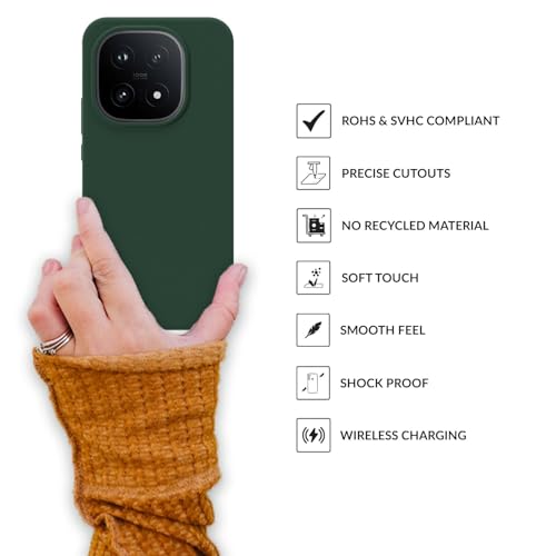 Image of SPRIG Compatible with IQOO 15 5G SilkTone Silicone Back Cover Drop Tested Shock Proof Mobile Case for Men, Women, Boys and Girls with Camera Protection (Dark Green)