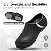 Chef Shoes for Men Women Slip Resistant Kitchen Shoes Waterproof Oil Resistant Food Service Clogs,9.5 UK,Black #4