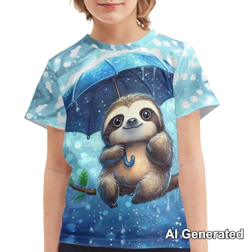 Image of Xhuibop Kids Tshirts Girls Boys 3-16 Years Summer Clothes for Teens Loose Fitting Tops