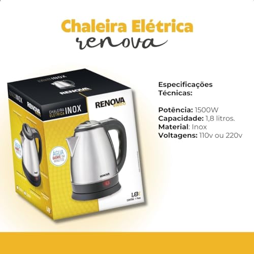 Chaleira Elétrica Inox 1,8 Litros Renova Eletro 220v