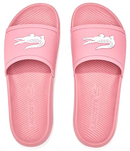 Chinelo Lacoste Croco Slide Feminino Rosa/Branco 37