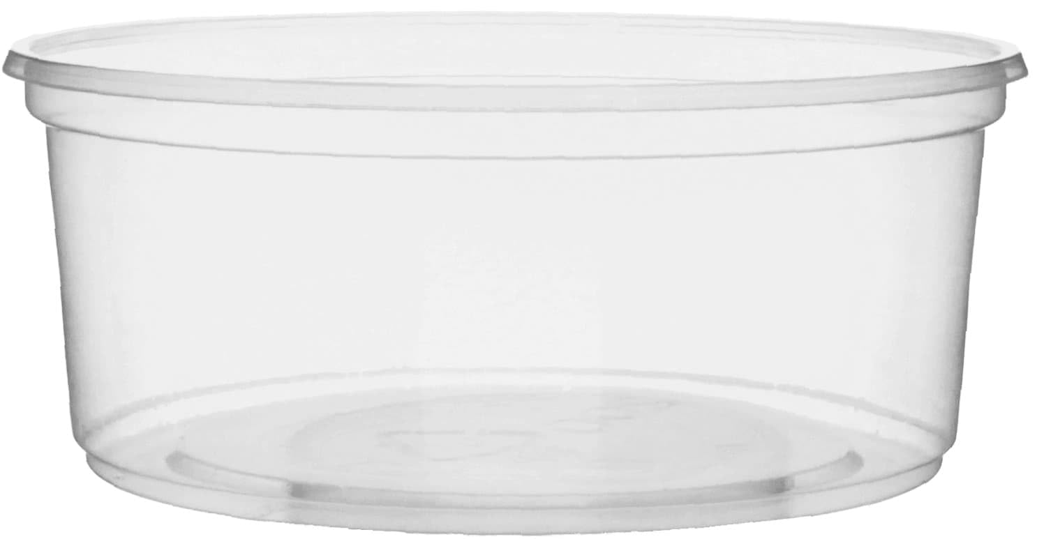 Monouso | 100 Tarrinas de Plástico PP, 200ml, Ø10,5cm, Color Transparente, Envases Ecológicos Multiuso para Comidas y Sopas, Apto para Microondas, Congelador, Lavavajillas