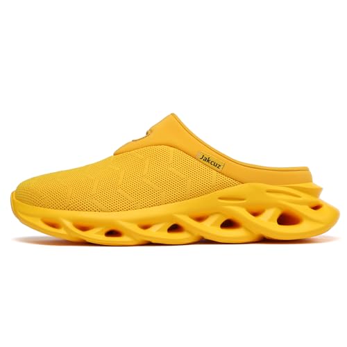 Image of Jakcuz Men Slip On Mules Lightweight Open Back Sneakers Breathable Walking Shoes