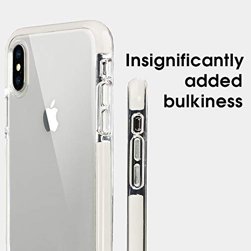 Étui iPhone XS Max transparent de qualité premium avec contour blanc