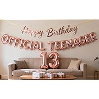 Gelukkige 13e verjaardag achtergrond - feestdecoratie banner voor jongens en meisjes Happy 13 jaar oud - blauwe achtergrond voor fotografie