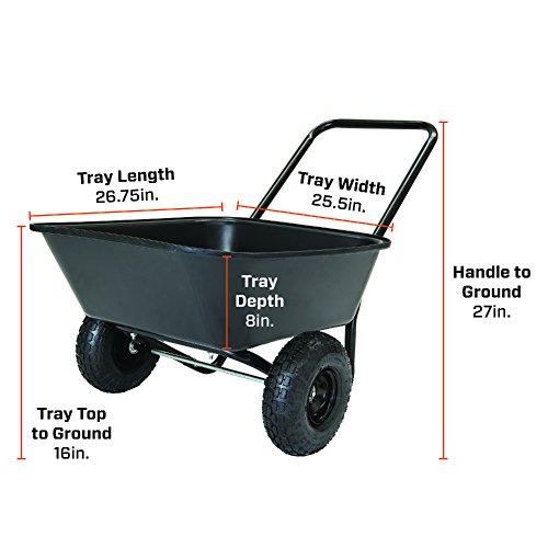Garden Star 70019 Garden Barrow Dual-Wheel Residential Wheelbarrow Garden Cart by GARDEN STAR - Image 2