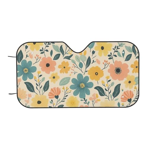 Parasol de parabrisas con aislamiento térmico y diseño de flores 70x130cm