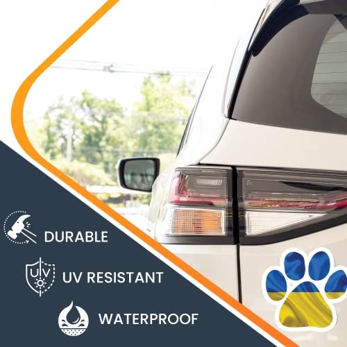 Image of Ukrainian Flag Car Magnet 5 Inch | Heavy duty magnetic decal for car, truck, SUV or any magnetic surface, vivid UV printed colors