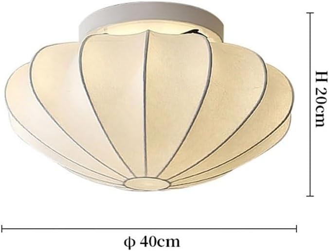 Mid Century Light Fixtures Flush Mount Ceiling L Nordic Retro Ceiling Light Japanese Style Ceiling Lamp Creative Silk Close to Ceiling Light for Living Room Dining Room Study Bedroom Entryway Hallway(