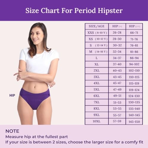 Image of ADIRA | Period Panty for Women | Hipster Fit Leakproof Panty for Periods | for School, Travel & Work | Low to Medium Flow | Use with Pad | Leakproof & Breathable | Pack of 1