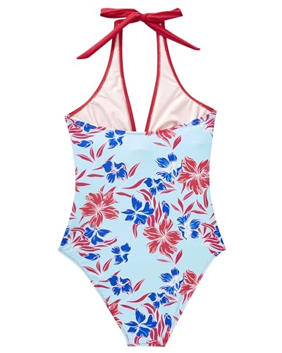 Image of SUUKSESS Women Sexy Tummy Control One Piece Swimsuits Halter Push Up Bathing Suits