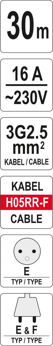YATO Narzędzie CABLE REEL 30M - YT-8106