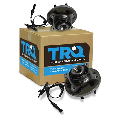 TRQ Front Left and Right Wheel Bearing and Hub Assembly Set 2 Piece Compatible with 2009-2010 Ford F-150 4 Wheel Drive 6 Lug Wheels