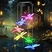 AVEKI Solar Wind Chimes Outdoor, Color-Changing Solar Mobile Wind Chime Waterproof Solar Powered LED Hanging Lamp for Outdoor Garden Festival Decoration (Dragonfly)