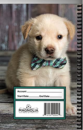 Side Spiral Bound Checkbook/Transaction Register Debit Card and Check Register Account Tracker ("Biscuit" The Puppy)