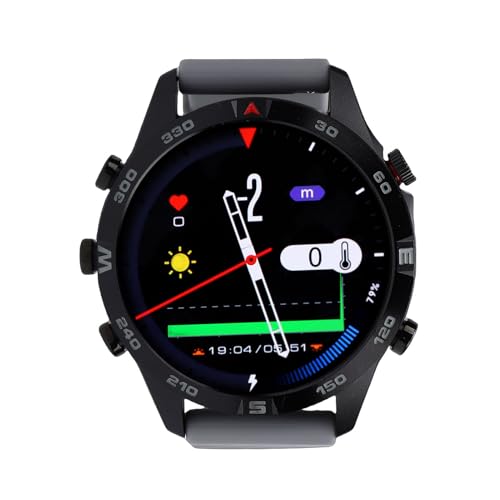 Drfeify Montre de Plongée Intelligente, Alliage de Zinc et Silicone, Ordinateur de Plongée étanche jusqu'à 100 M avec Capteur de Profondeur et Baromètre...