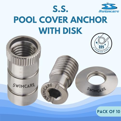 Anclajes para cubiertas de piscina de acero inoxidable, pack 10 miniatura 2