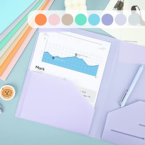Eoout 8 Pack Plastic Folders With Pockets, Heavy Duty Pocket Folders, Pastel Colors, 4 Pocket Plastic Folders, File Folders With Pocket, Letter Size Plastic Pocket Folder #TOP5