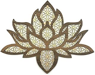 marstanal Laser Cut Flower Of Life Wall Decor, Lotus And Flower Of Life Wall Decor, Geometric Wooden Wall Art Lotus, Wooden Wall Hanging Flower Of Life, Wood Mandala Flower Of Life,