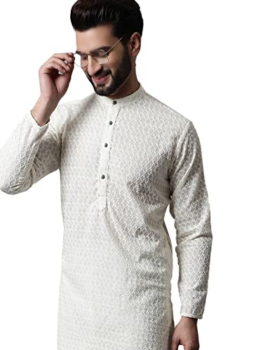 Image of Jompers Men's Regular Fit Cotton Embroidered Kurta Set