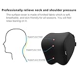 Crofy 2er-Pack Auto-Nackenkissen, weiches Auto-Kopfstützenkissen zum Fahren mit verstellbarem Gurt, 100% Memory-Schaum und atmungsaktiver, Abnehmbarer Bezug, Komfortables ergonomisches Design
