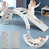 Siairo 9 in 1 Klettergerüst für Kleinkinder, Baby-Kletterspielzeug, Kletterbogen und Dreieck mit Rutsche & Klettern, Montessori Klettergerüst Indoor, Maximale Tragfähigkeit 60 kg (6 in 1)