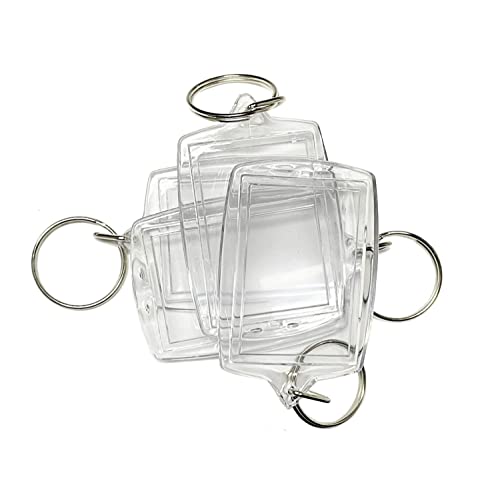 Image of BetterJonny 20Pcs Acrylic Picture Keychain Blanks in Clear Acrylic Picture Frame Keyrings