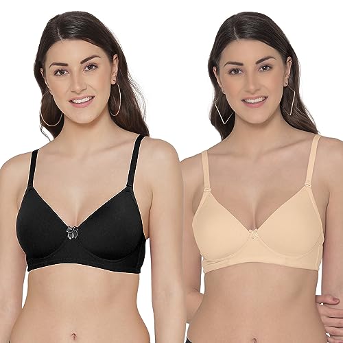 Image of Tweens Lite Wite - Minimiser Medium Padded Cotton Lycra Bra (Plus Size) - Triple Hook - Full Coverage - Wirefree - Seamless T-Shirt Bra