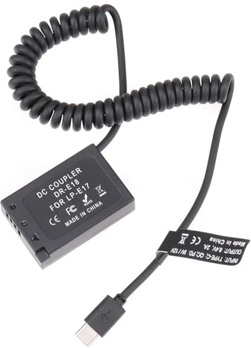 Batería falsa LP-E17 DR-E18 USB-C para Canon EOS R8 250D Rebel T6i