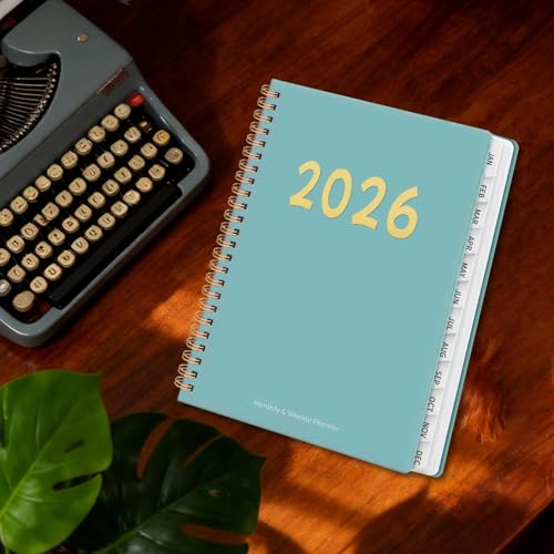2026年 月間プランナー | 12ヶ月 計画 スパイラル綴じ アジェンダ,2026 プランナー 週間 月間 - 学校・学業・仕事・女性・教師・家族向け