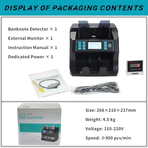 Detector De Falsificação LED Multimoeda, Máquina De Contagem De Notas Estrangeiras, Detecção UV/MG/I