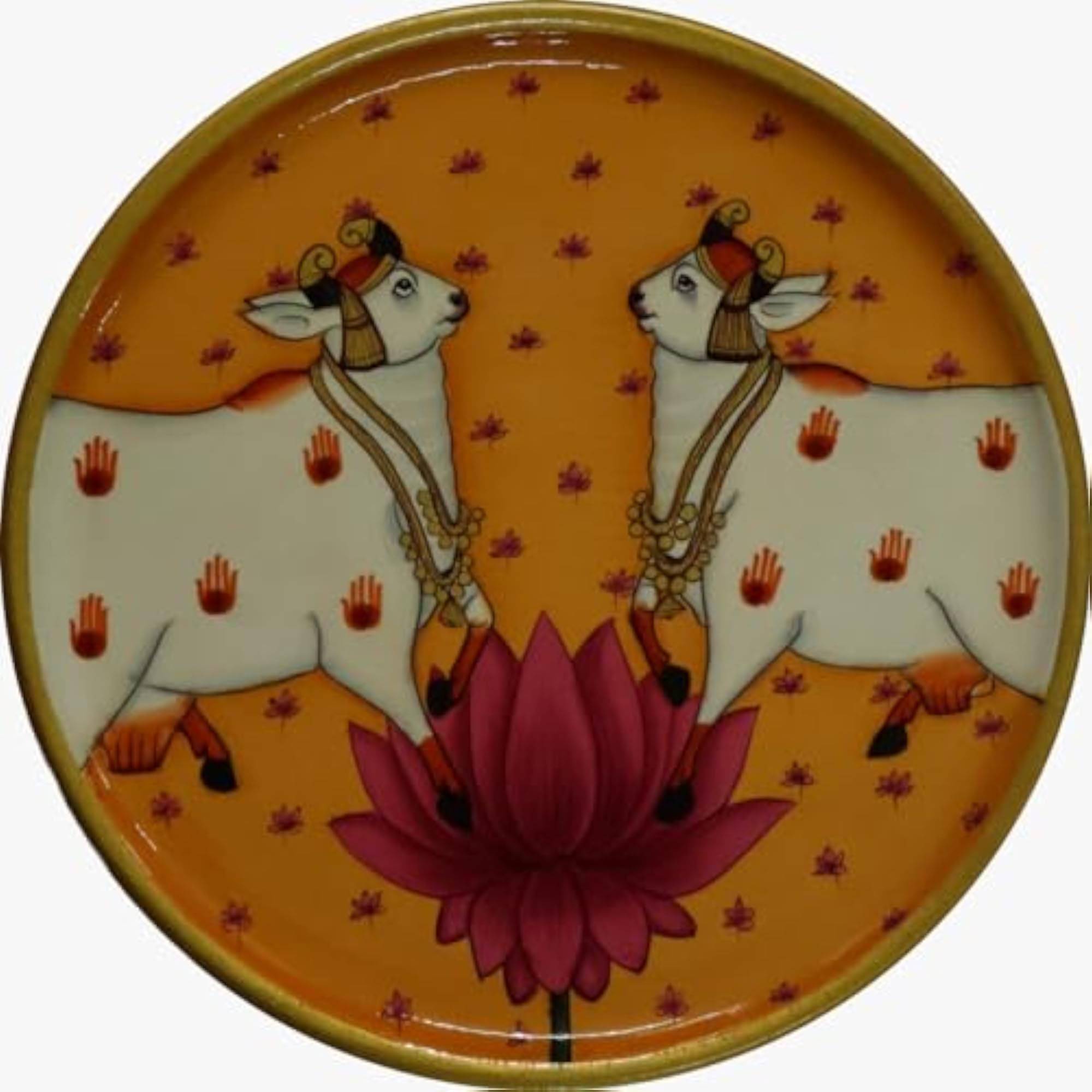 Pichwai Wall Plate, Aesthetic Room Decor Item