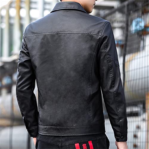 Chaqueta de cuero sintético para hombre, color negro, talla 4X-Large miniatura 3