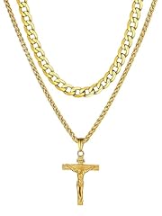 06. Gold Plated-Layered Cuban+Jesus Pendant