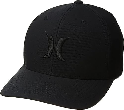 Hurley Mens Baseball Cap Moisture Wicking Flexfit Fitted Hat for Men Black