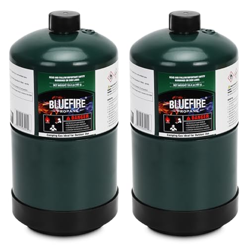 Ruasveltan Tanque de propano de 1 libra Tanque de propano para acampar, paquete de 2 recipientes portátiles Tanque de gas propano pequeños Tanques de propano para acampar, estufa...