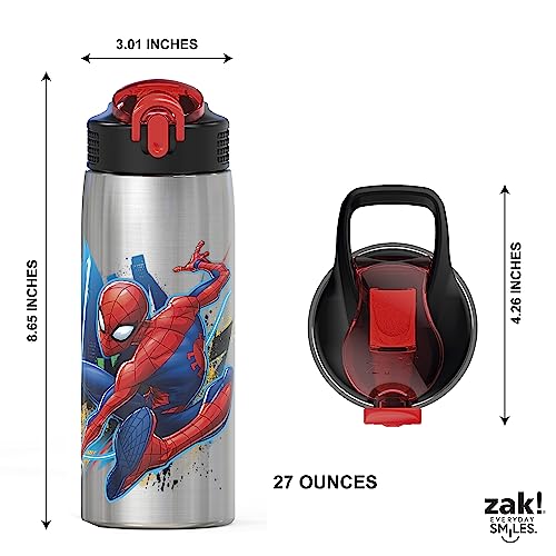 image for Zak Designs 27oz Marvel 18/8 Single Wall Stainless Steel Water Bottle 
