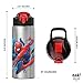Zak Designs 27oz Marvel 18/8 Single Wall Stainless Steel Water Bottle with Flip-up Straw and Locking Spout Cover, Durable Cup for Sports or Travel (27oz, Spider-Man)