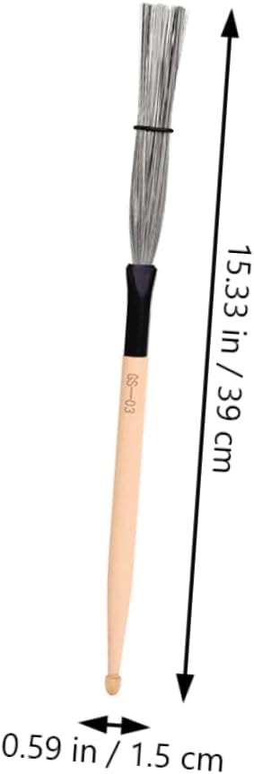VICASKY Maple Wood Drum Brushes Set Double-Ended Percussion Instrument Accessories Wire Bristles for Jazz and Drum Kit Performance